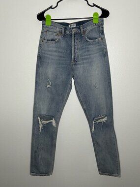 AGOLDE High Rise Distressed Straight Leg Jeans Size Tagged 25